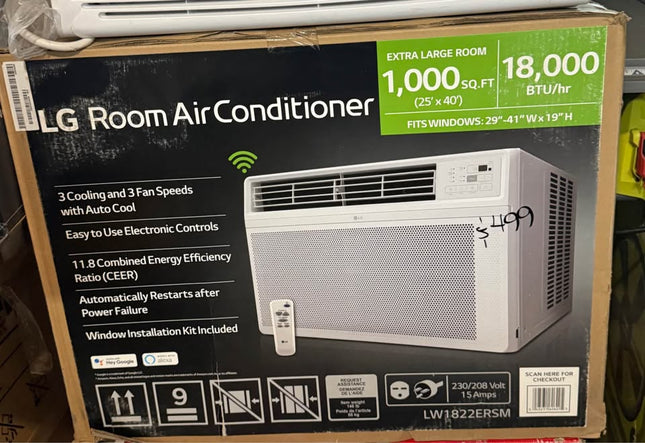 LG 18,000 BTU Whole Room Cooler! 1,000 Sq Ft Power AC