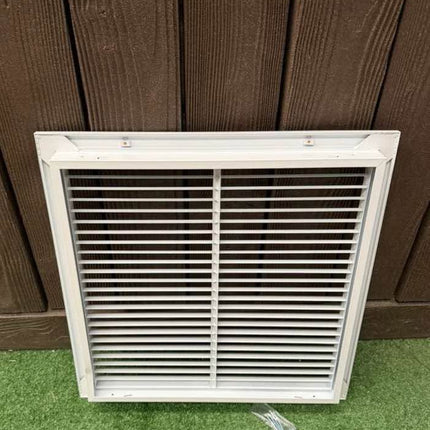 20 in. x 20 in. Aluminum Fixed Bar Return Air Grille in White