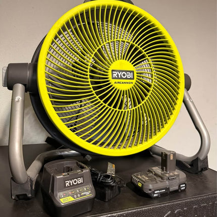 Ryobi 18V Cordless Hybrid WHISPER SERIES 14 in. Air Cannon Fan