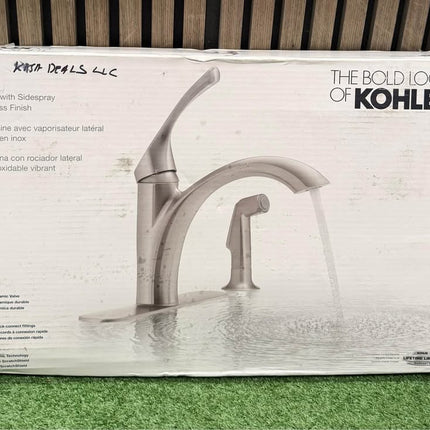 KOHLER Mistos Single-Handle Standard Kitchen Faucet with Side Sprayer in Stainless Steel