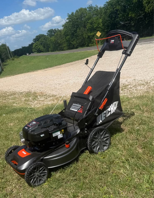 ECHO 21 in. 190 cc Briggs and Stratton Gas 3-in-1 Dual Blade RWD Self-Propelled Lawn Mower with Single Lever Deck Adjustment