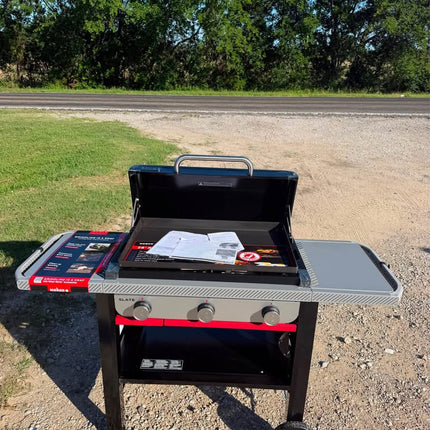 WEBER, Slate Griddle 3-Burner Propane Gas 28 in. Rust-Resistant Flat Top Outdoor Grill in Black