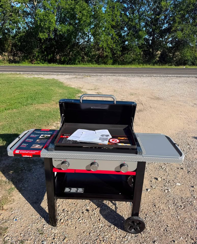 WEBER, Slate Griddle 3-Burner Propane Gas 28 in. Rust-Resistant Flat Top Outdoor Grill in Black