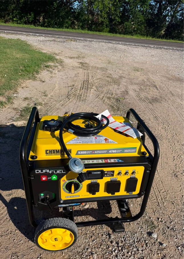 CHAMPION Power Equipment 5300/4250-Watt Recoil Start Dual Fuel Portable Generator