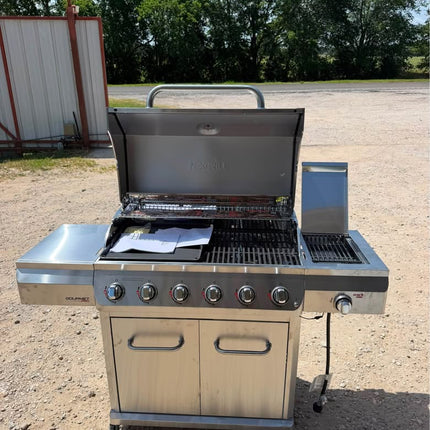 NEXGRILL Gourmet Pro 6-Burner Stainless Steel Propane Gas Grill with Searing Side Burner and Griddle Max Insert