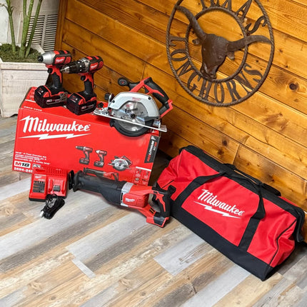 MILWAUKEE M18 4-Tool Combo Kit w/ Batteries & Charger – Ready to Work!