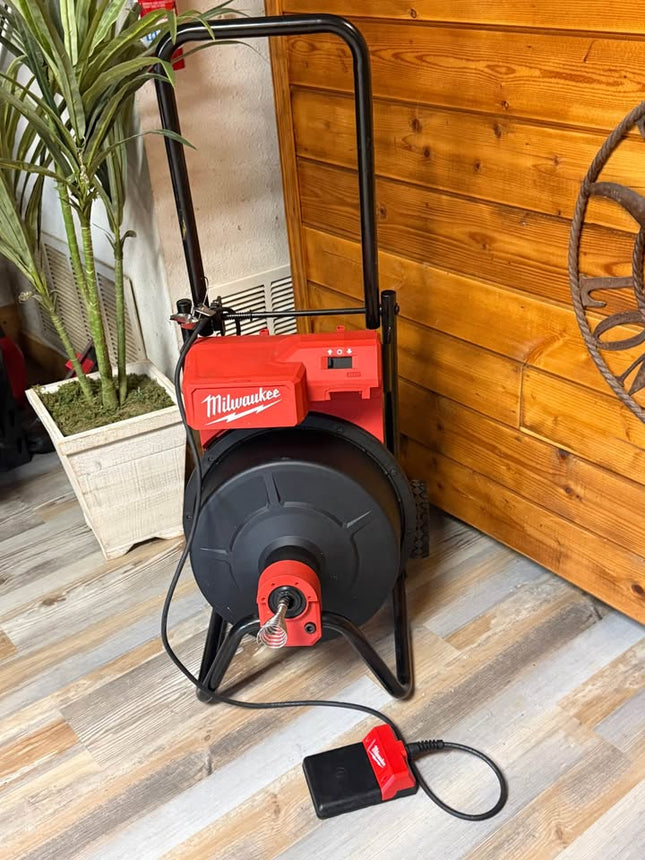 MILWAUKEE M18 18V Lithium-Ion 3/8 in- 1/2” x 75 ft. Cable Cordless Drain Cleaning Drum Machine