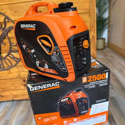 GENERAC 2500 Watt Recoil Start Gasoline Portable Generator Inverter w/ COSense