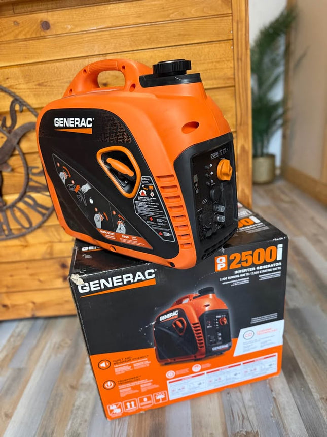 GENERAC 2500 Watt Recoil Start Gasoline Portable Generator Inverter w/ COSense