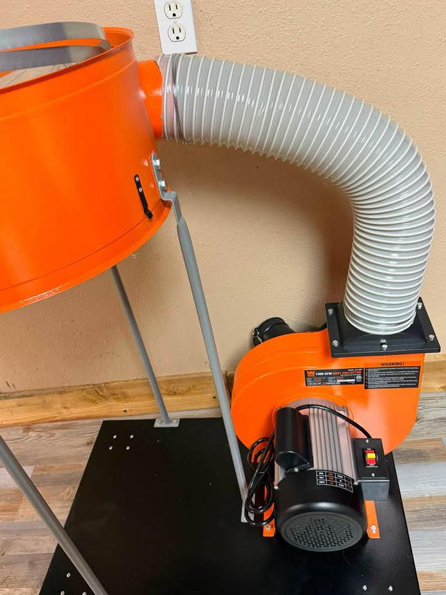 WEN 1,300 CFM 14 Amp 50 Gal. 5 Mic Woodworking Dust Collector with Collection Bag and Mobile Base