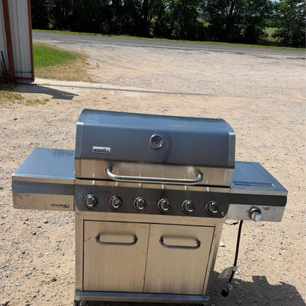 NEXGRILL Gourmet Pro 6-Burner Stainless Steel Propane Gas Grill with Searing Side Burner and Griddle Max Insert