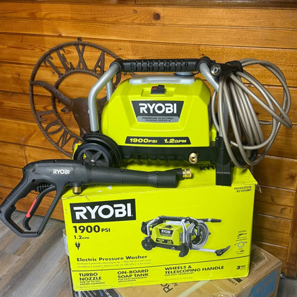 RYOBI 1900 PSI 1.2 GPM Cold Water Wheeled Corded Electric Pressure Washer with Premium Foamer