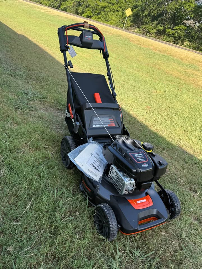 ECHO 21 in. 190 cc Briggs and Stratton Gas 3-in-1 Dual Blade RWD Self-Propelled Lawn Mower with Single Lever Deck Adjustment