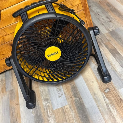 DEWALT 18 in. 20V Cordless AC/DC Hybrid 3-Speed Drum Yellow Fan with Adapter Cord (Tool Only)