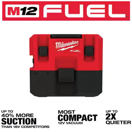 MIWAUKEE M12 FUEL 12-Volt Lithium-Ion Cordless 1.6 Gal. Wet/Dry Vacuum (Vacuum-Only)
