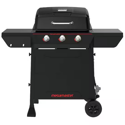 MEGAMASTER 3-Burner Propane Gas Grill in Black