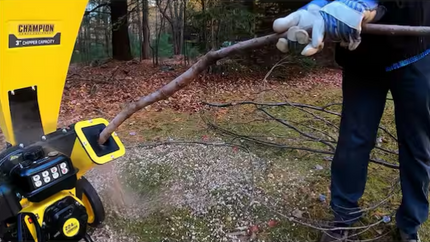 CHAMPION Power Equipment 3 in. Dia 224 cc 2-in-1 Upright Gas Powered Wood Chipper Shredder