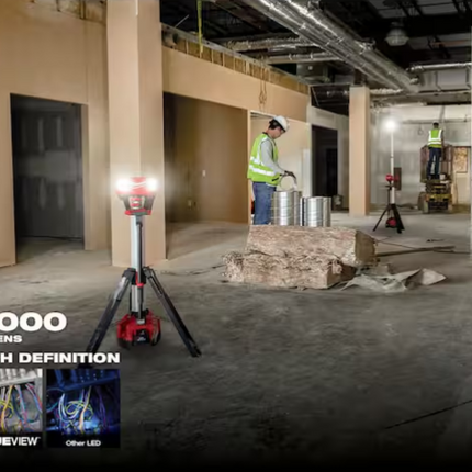 MILWAUKEE M18 18-Volt Lithium-Ion Cordless 6,000 Lumens Rocket Dual Power Tower Light with Charger (Tool-Only)