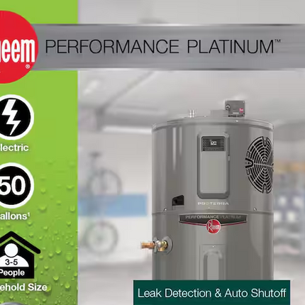 RHEEM ProTerra 50 Gal. Smart High Efficiency Hybrid Heat Pump Water Heater w/ Leak Detection & Auto Shutoff