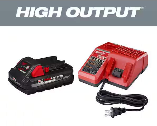 MILWAUKEE M18 18-Volt Lithium-Ion HIGH OUTPUT Starter Kit with One 3.0Ah Battery and Charger