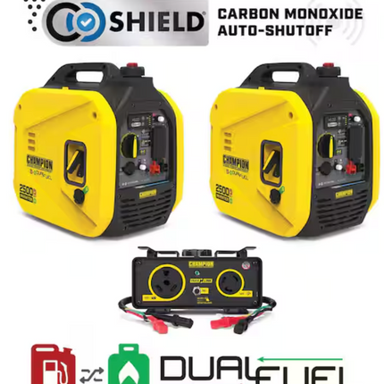 Champion 2500/1850-Watt Recoil Start Dual Fuel Gasoline and Propane Inverter Generator
