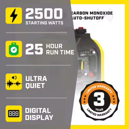 Champion 2500/1850-Watt Recoil Start Dual Fuel Gasoline and Propane Inverter Generator