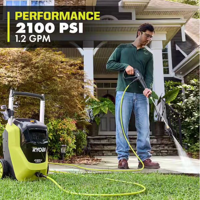 RYOBI 2100 PSI 1.2 GPM Cold Water Corded Electric Pressure Washer with Foamer