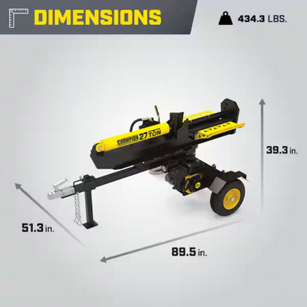 Champions 27 Ton Vertical/Horizontal Gas Wood Log Splitter
