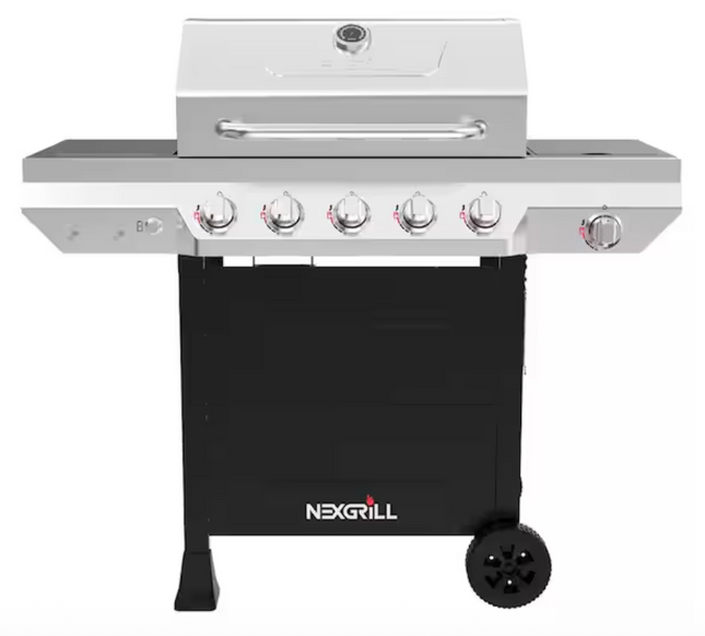 Nexgrill 5-Burner Propane Gas Grill in Stainless Steel with Side Burner