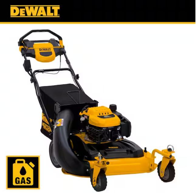 DEWALT 28 in. 224cc E-GOV Engine 3-in-1 Gas RWD Self-Propelled Lawn Mower with High Rear Wheels