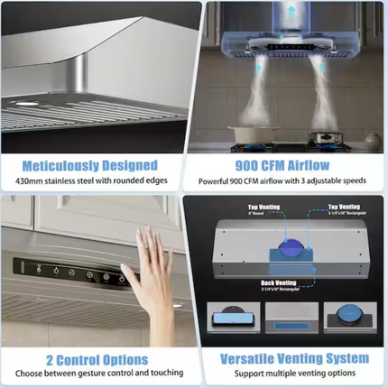 AKDY 30” Range Hood Stainless Steal
