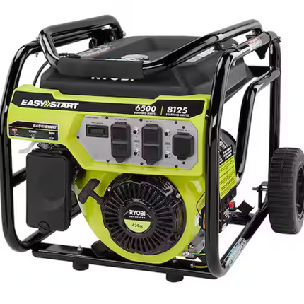 RYOBI 8125/6500-Watt Gas Powered Portable Generator With CO Detect Shutdown Sensor For Storms and Jobsites