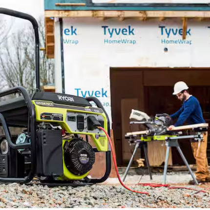 RYOBI 8125/6500-Watt Gas Powered Portable Generator With CO Detect Shutdown Sensor For Storms and Jobsites