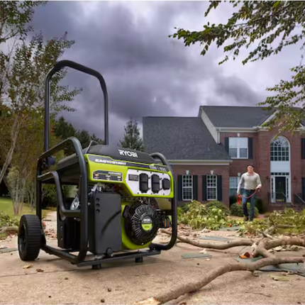RYOBI 8125/6500-Watt Gas Powered Portable Generator With CO Detect Shutdown Sensor For Storms and Jobsites