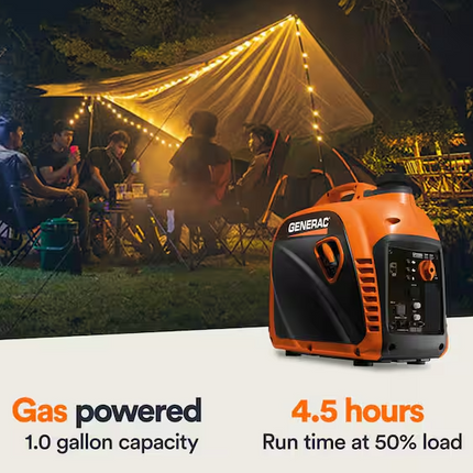 GENERAC 2500 Watt Recoil Start Gasoline Portable Generator Inverter w/ COSense