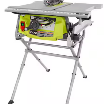 RYOBI 15 Amp 10 in. Compact Portable Corded Jobsite Table Saw with Folding Stand