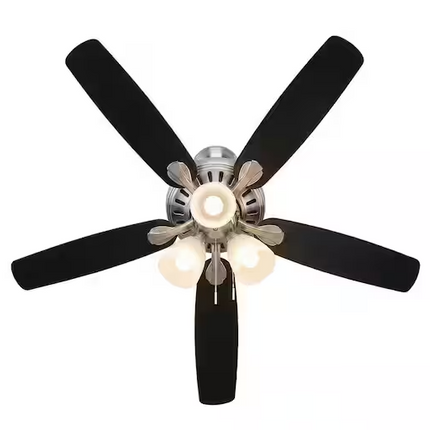 HAMPTON BAY Rockport 52 in. Indoor LED Brushed Nickel Ceiling Fan with Light Kit, Downrod, Reversible Blades and Reversible Motor