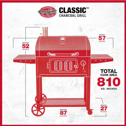 CHAR-GRILLER Classic Charcoal Grill in Black