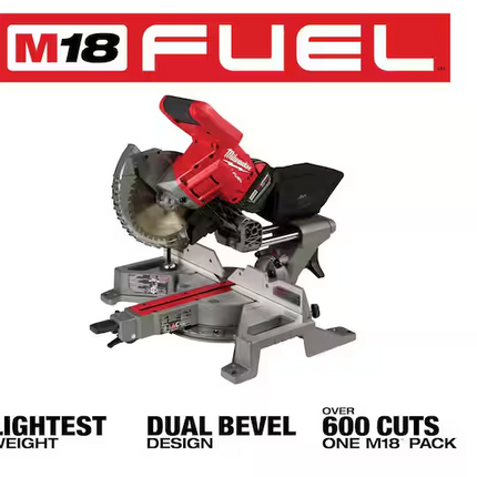 MILWAUKEE M18 FUEL 18V Lithium-Ion Brushless Cordless 7-1/4 in. Dual Bevel Sliding Compound Miter Saw (Tool-Only)