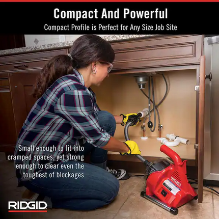 RIDGID PowerClear 120-Volt Drain Cleaning Snake Auger Machine for Heavy Duty Pipe