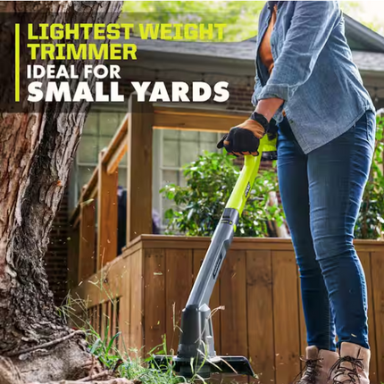 RYOBI ONE+ 18V 13 in. Cordless Battery Push Lawn Mower, String Trimmer, Blower w/ 4.0 Ah & 2.0 Ah Battery & (2) Chargers