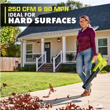 RYOBI ONE+ 18V 13 in. Cordless Battery Push Lawn Mower, String Trimmer, Blower w/ 4.0 Ah & 2.0 Ah Battery & (2) Chargers
