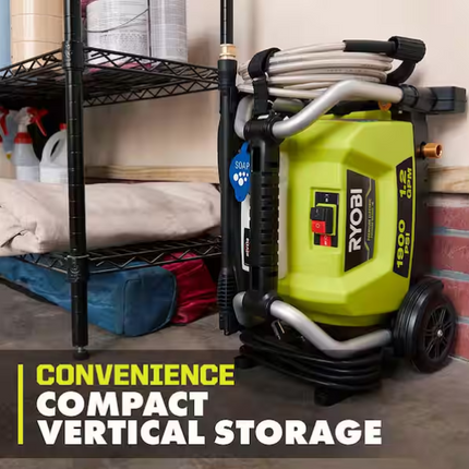 RYOBI 1900 PSI 1.2 GPM Cold Water Wheeled Corded Electric Pressure Washer with Premium Foamer