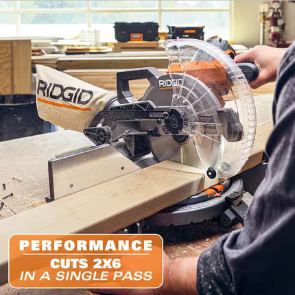 RIDGID 15 Amp 10 in. Corded Dual Bevel Miter Saw with LED Cut Line Indicator