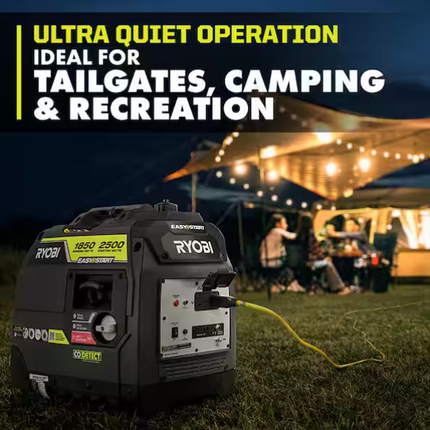 RYOBI 2500-Watt Recoil Start Gas Powered Inverter Generator with CO Shutdown