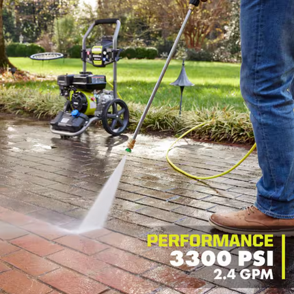 RYOBI 3300 PSI 2.4 GPM Cold Water Gas Pressure Washer with Honda power