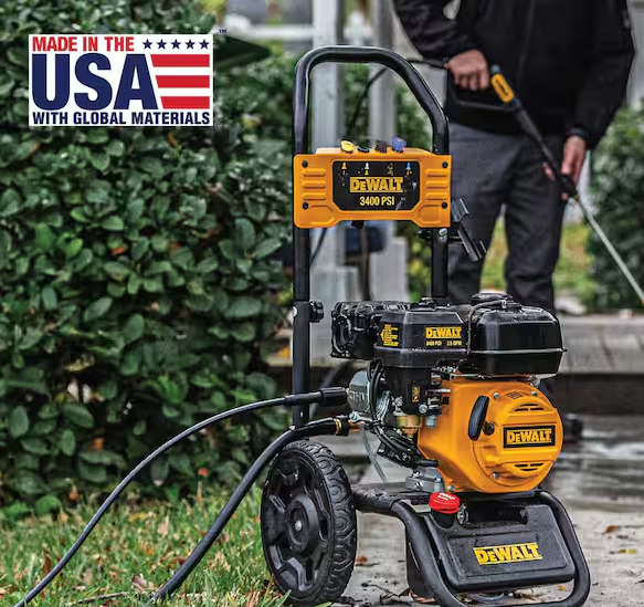 DEWALT 3400 PSI 2.5 GPM Gas Pressure Washer with Maintenance-Free Pump, Heavy-Duty Commercial Cold Water Power Washer