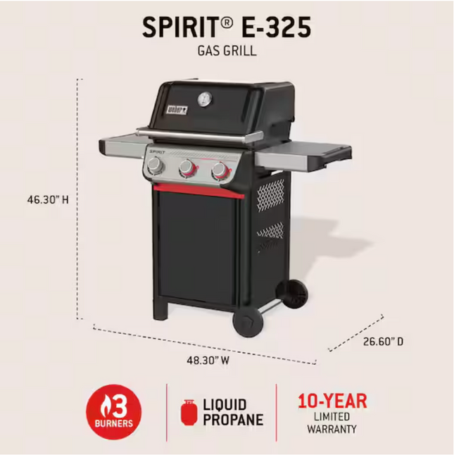 Weber Spirit E-325 3-Burner Propane Gas Grill