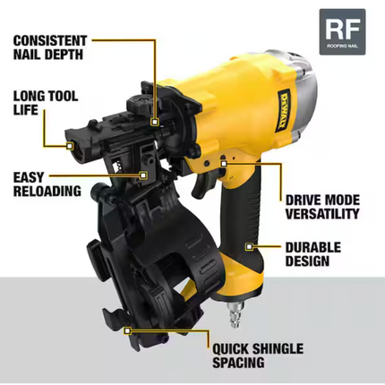 Dewalt 1-3/4 in. 15 Degree Pneumatic Coil Roofing Nailer