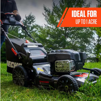 21 in. 190 cc Briggs and Stratton Gas 3-in-1 Dual Blade RWD Self-Propelled Lawn Mower with Single Lever Deck Adjustment